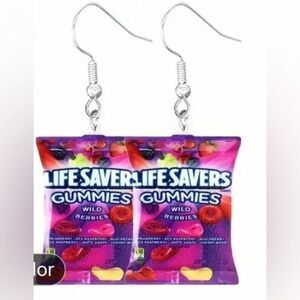 NWT Novelty Earrings - Acrylic Design Lifesaver Dangle Earrings